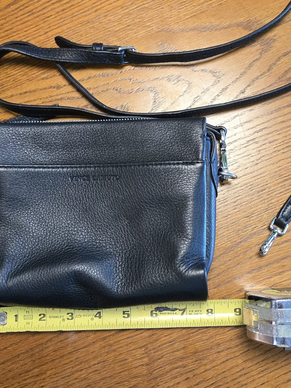 Vince Camuto Black Leather Messenger Bag